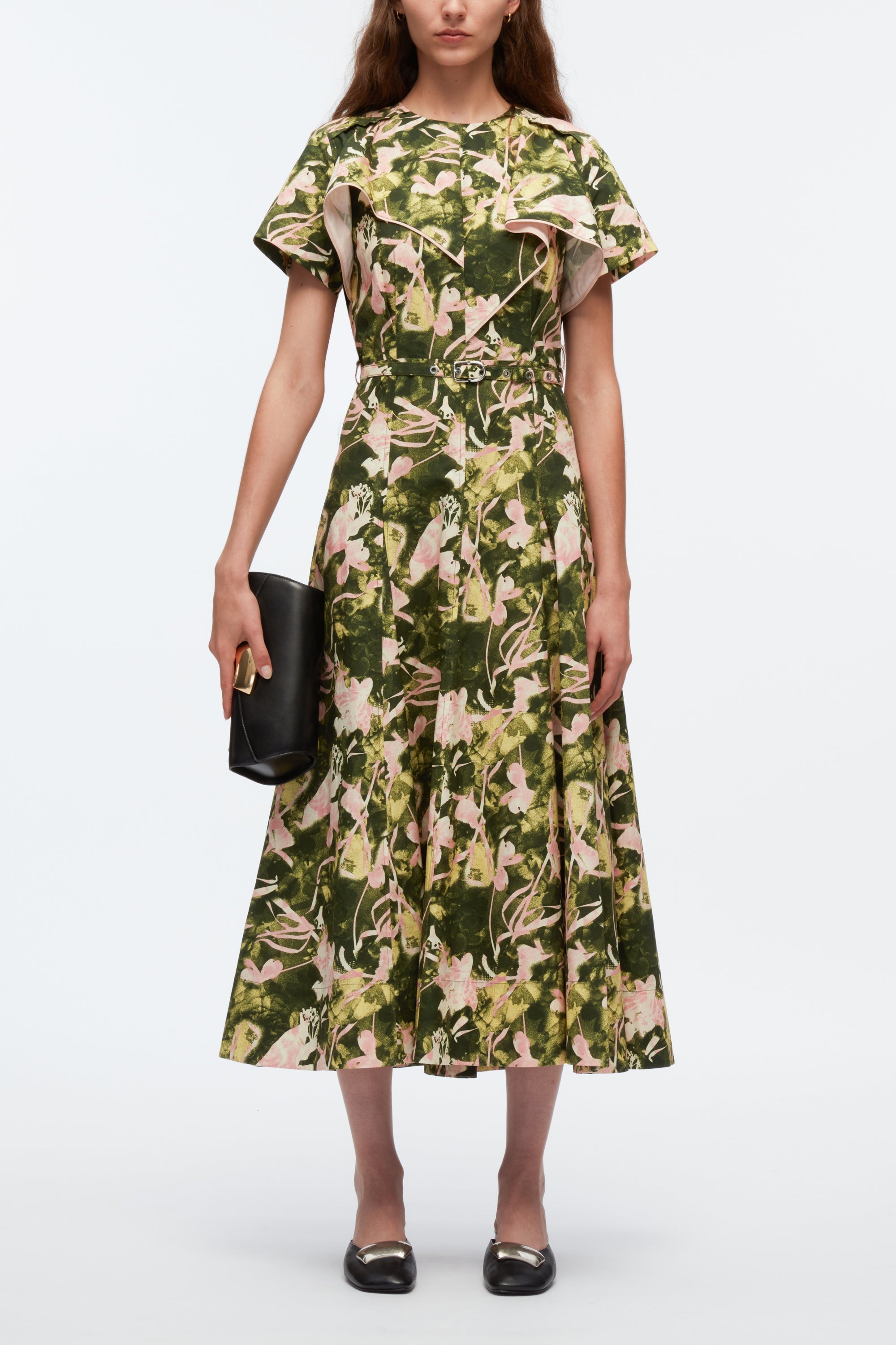 philip lim green dress 3.1 PHILLIP LIM Cotton-blend poplin midi dress