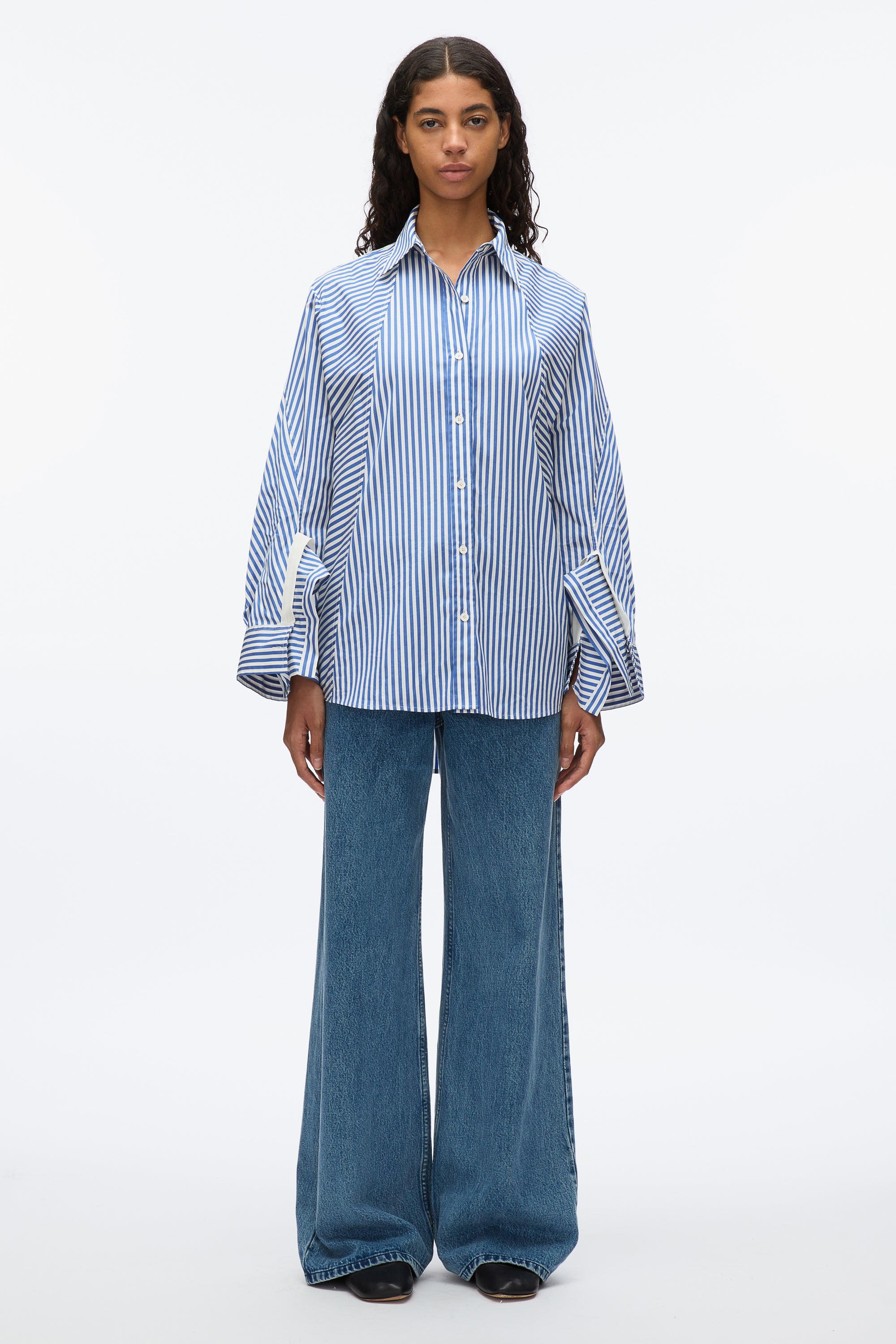 Oversized Stripe Shirt with Cascade Sleeves – 3.1 Phillip Lim