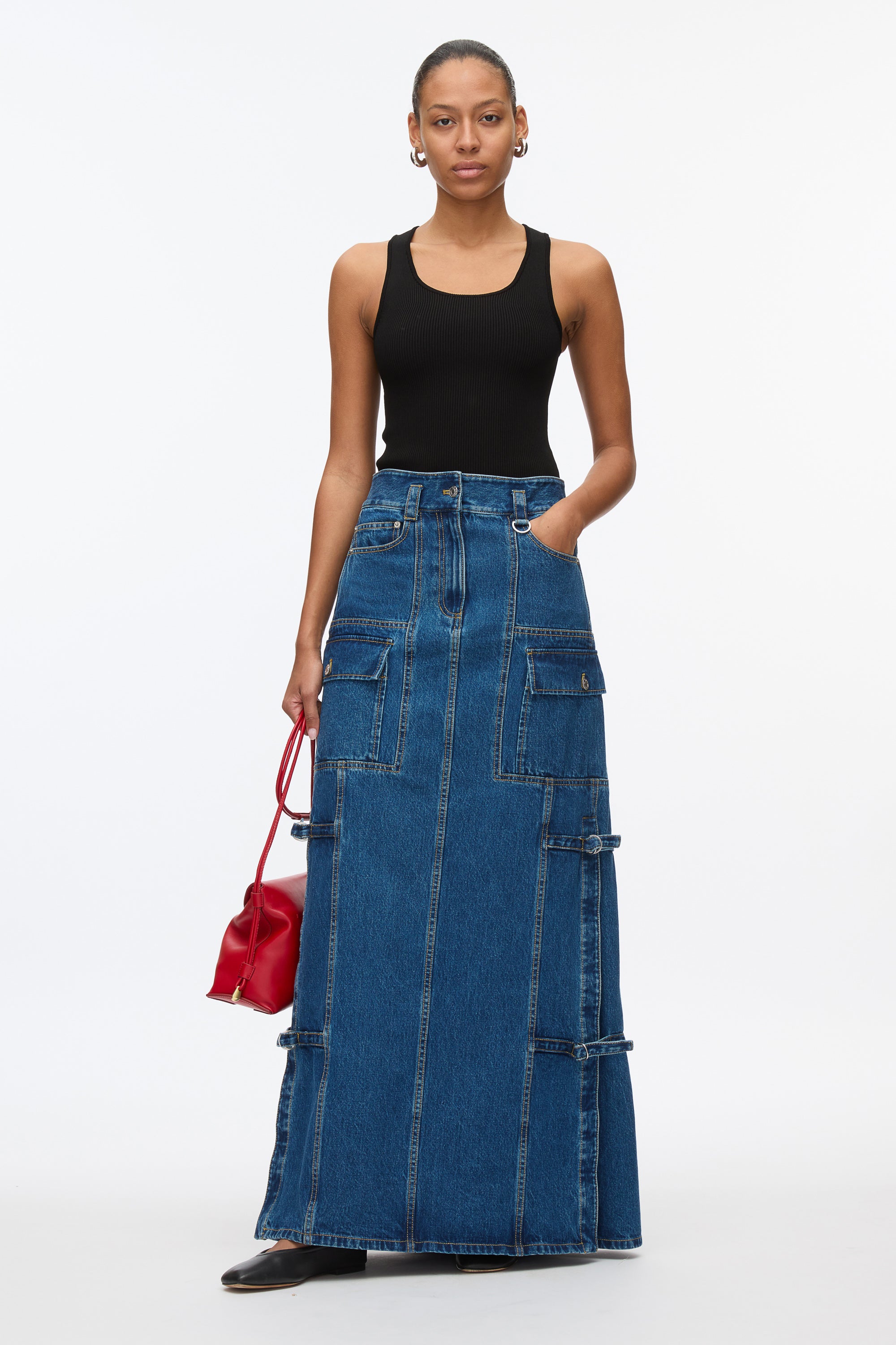 Denim Cargo Maxi Skirt – Phillip Lim