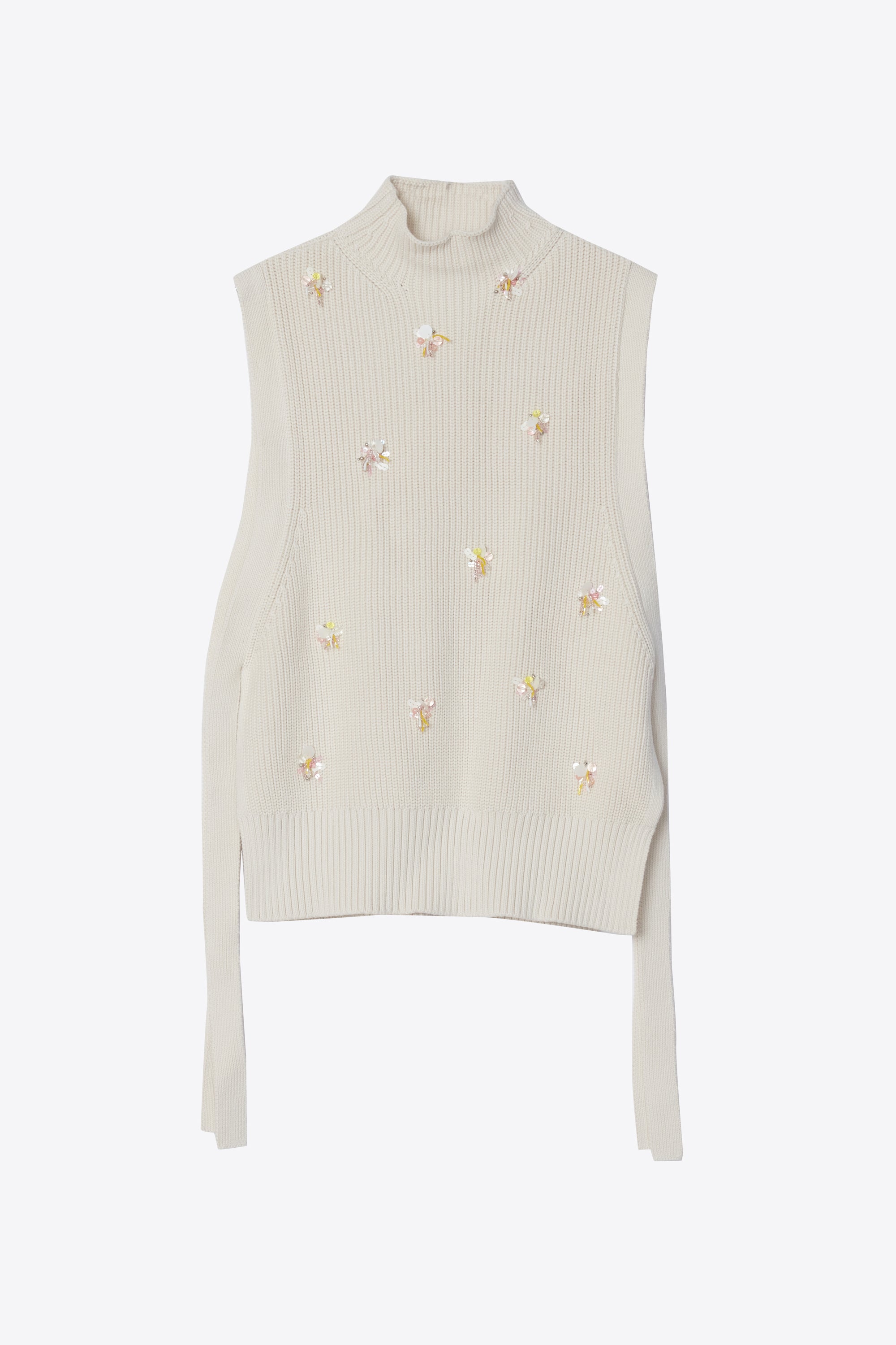 トップス STUMPSTAMP UL PULLOVER VEST Sleeveless Sweater With Cluster Embroidery – 3.1 Phillip Lim