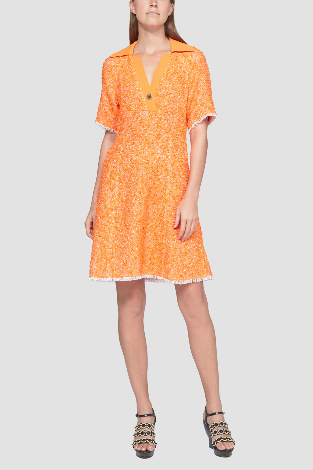 orange tweed dress English Factory Women's Tweed Babydoll Dress
