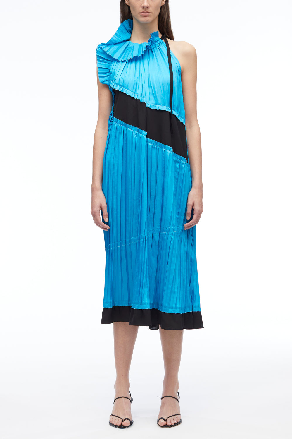 open lace back dress Pleated Satin Sleeveless Dress – 3.1 Phillip Lim