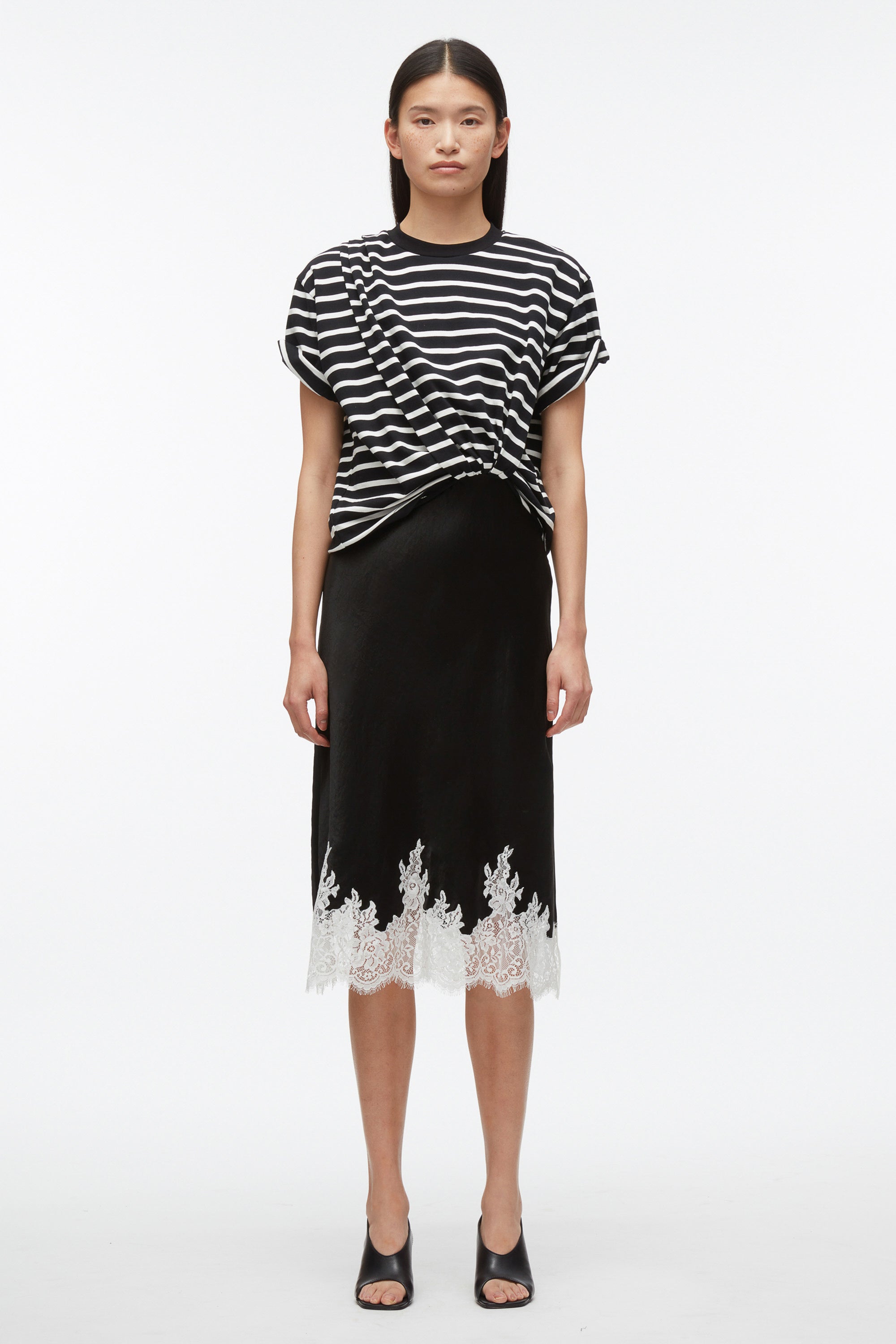 phillip lim t shirt dress 3.1 Phillip Lim Striped Draped T-Shirt Dress