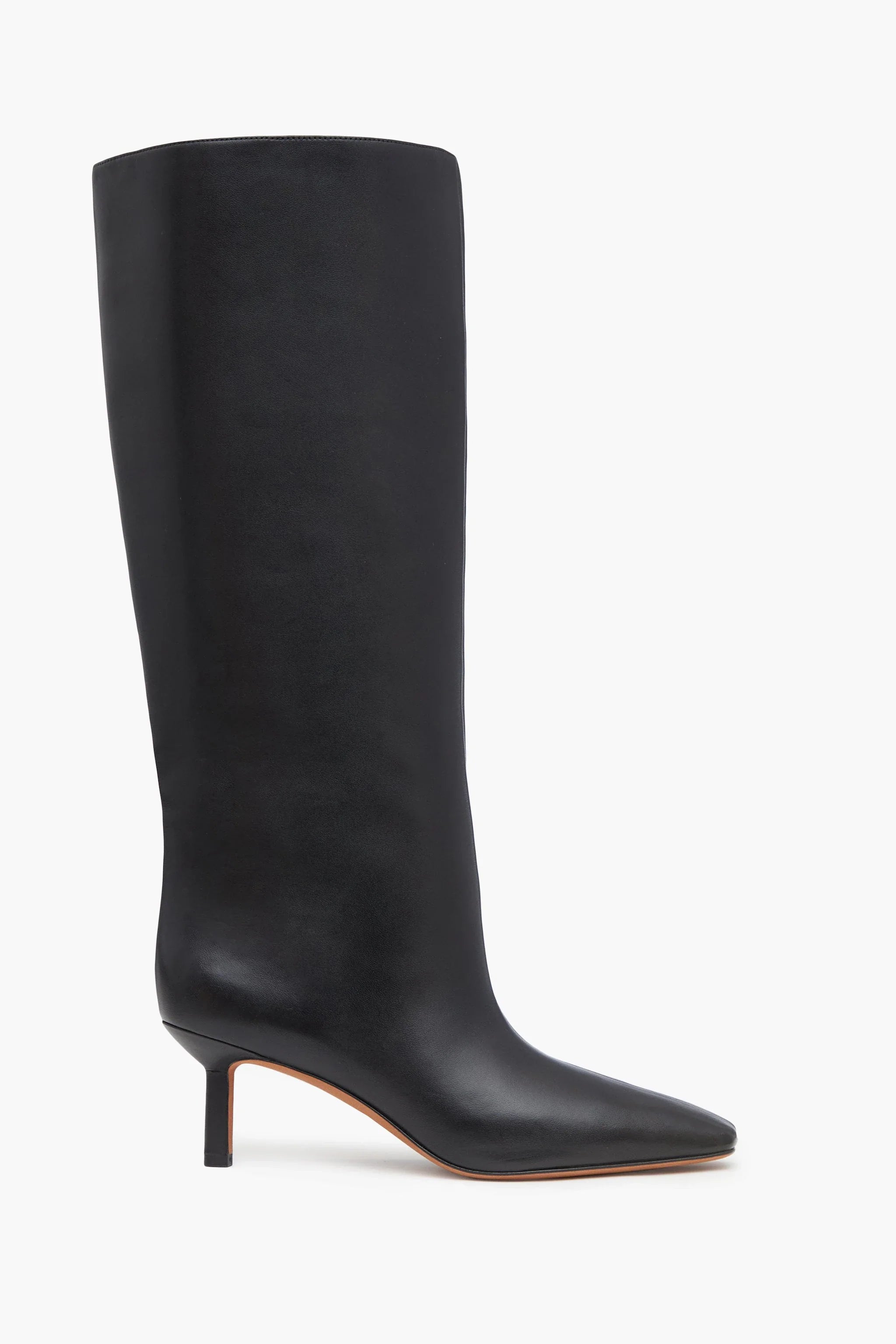 Tall black leather boots 2025 with heel