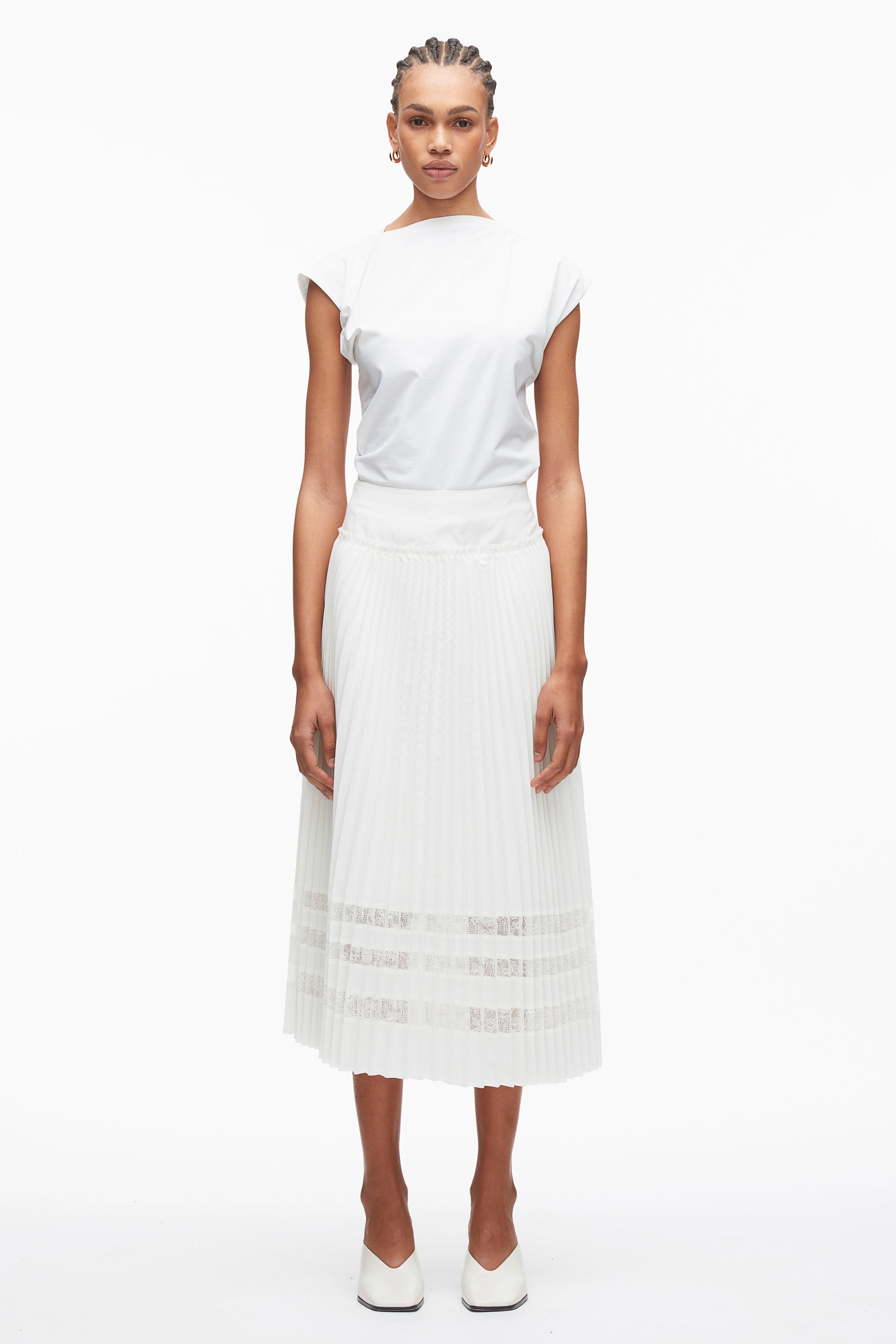 Midi Pleated Skirt with Lace Insert – 3.1 Phillip Lim