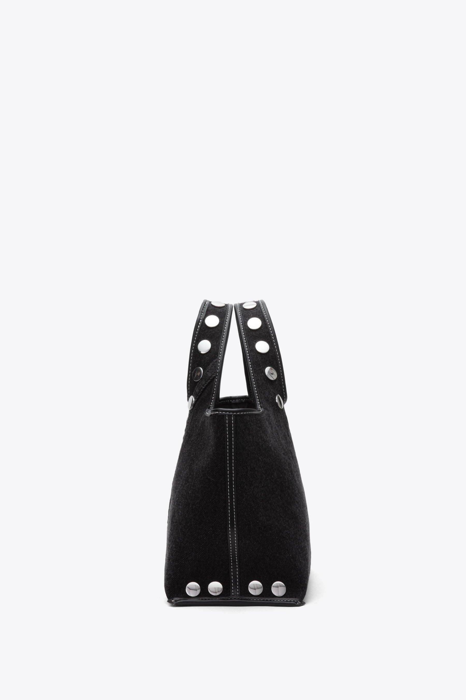 Denim Mini Market Tote with Studs