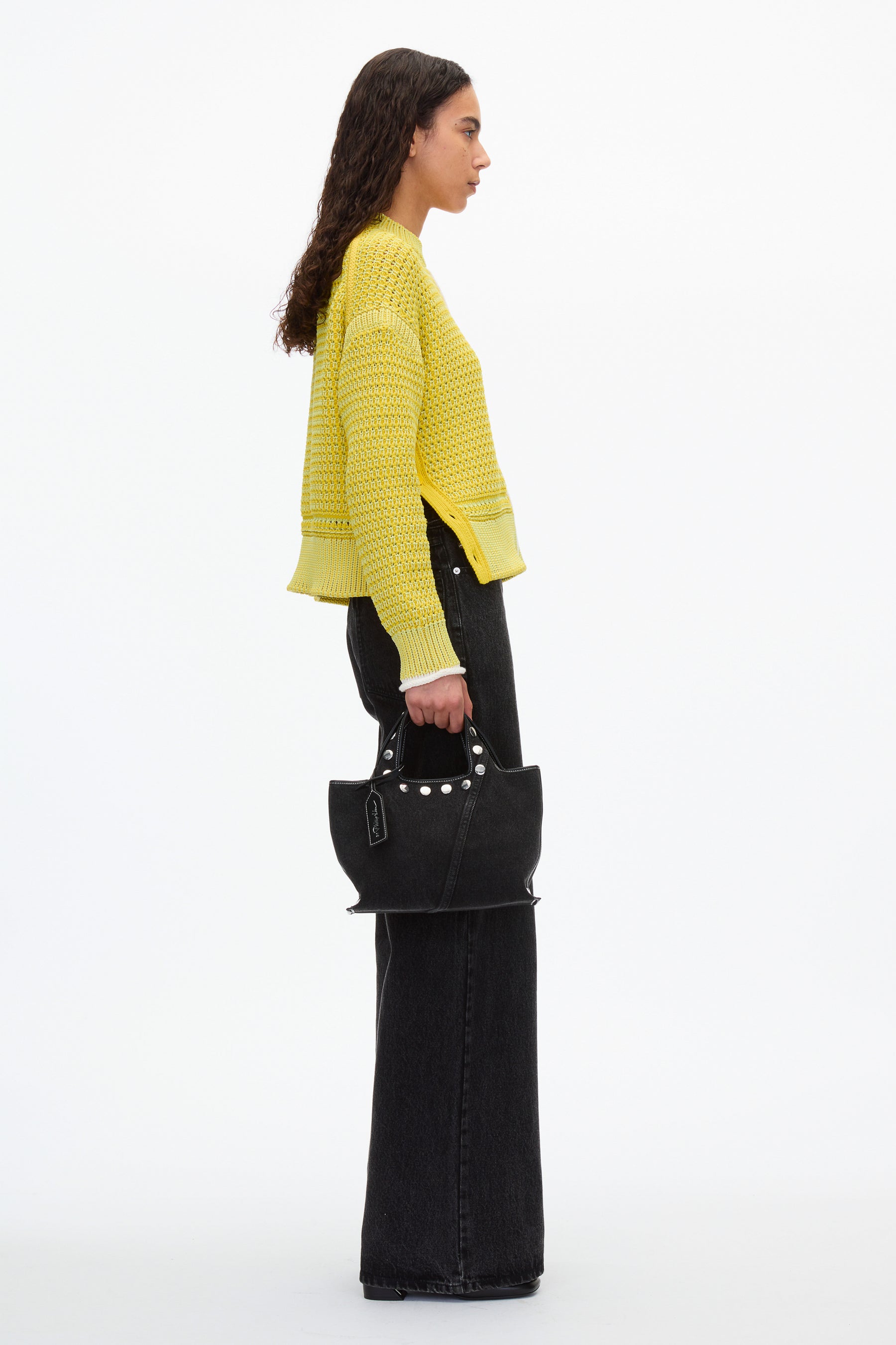 Denim Mini Market Tote with Studs