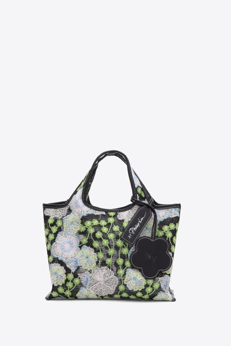 Floral Embroidery Market Tote