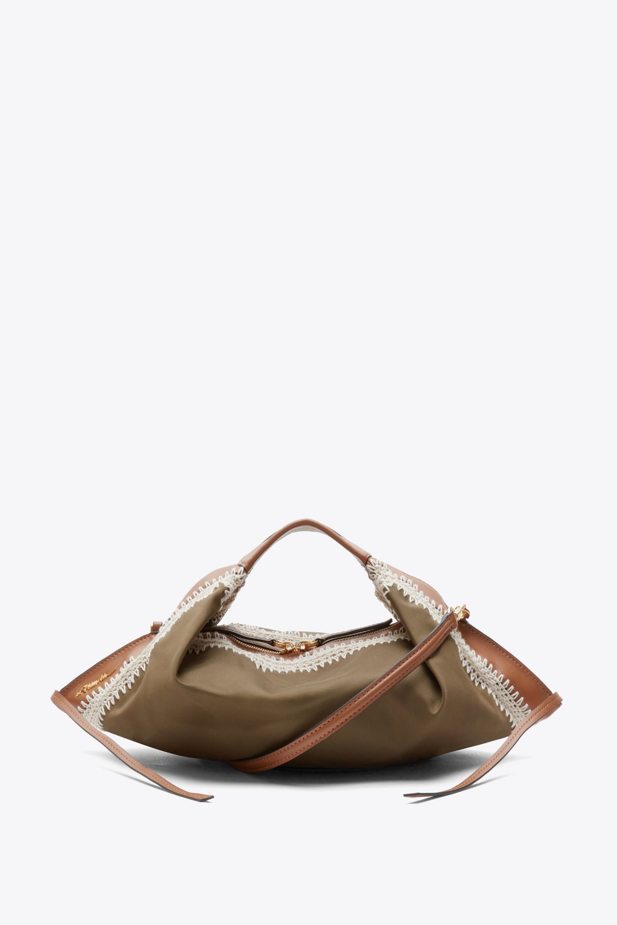 Nylon Luna Mini Bag with Contrast Stitch - Mushroom Nylon Luna Mini Bag with Contrast Stitch - Mushroom