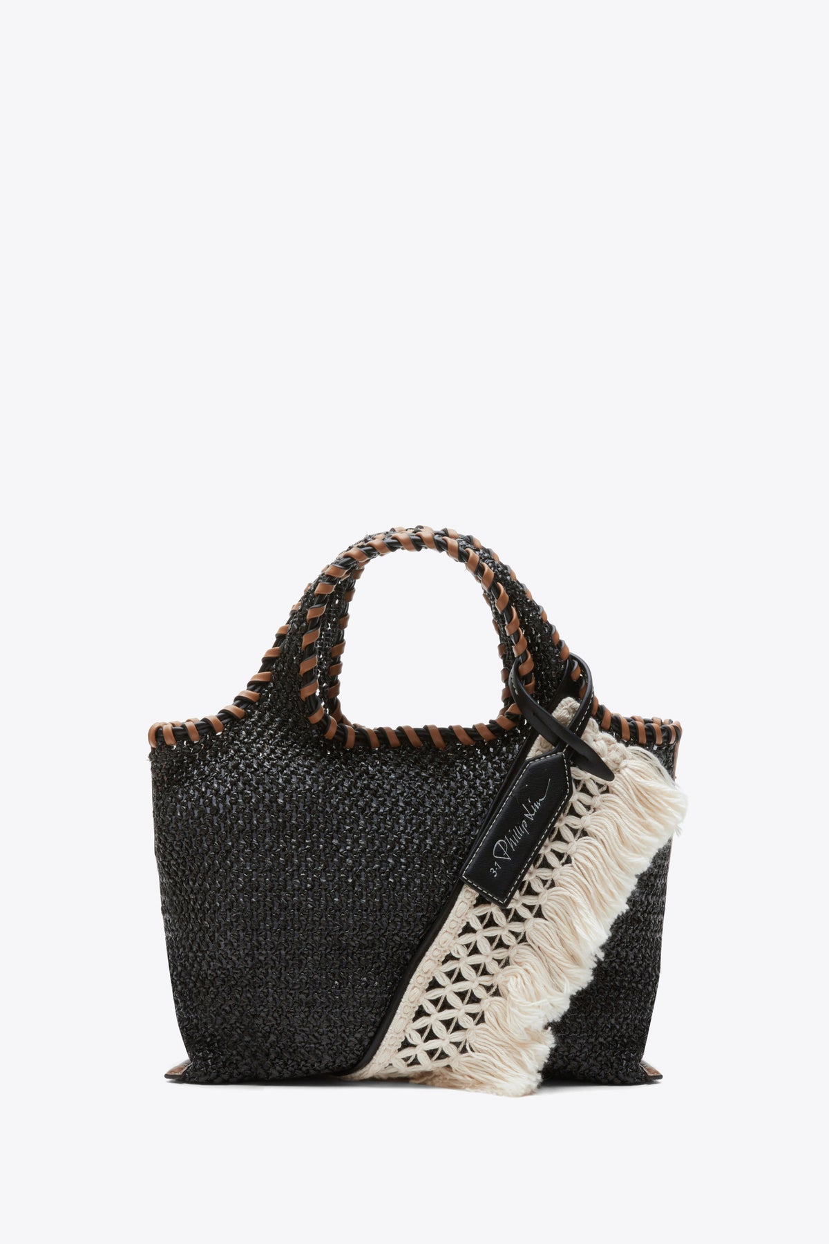 Raffia Fringe Mini Market Tote - O/S