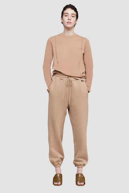 Wool Float Jacquard Long Sleeve Oversized Crewneck