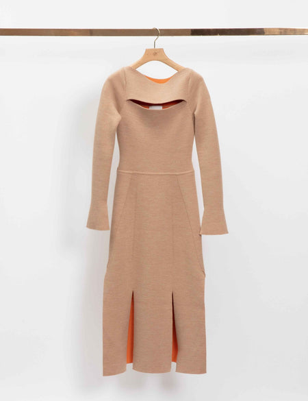 Double Face Wool Zip-Front Cardigan