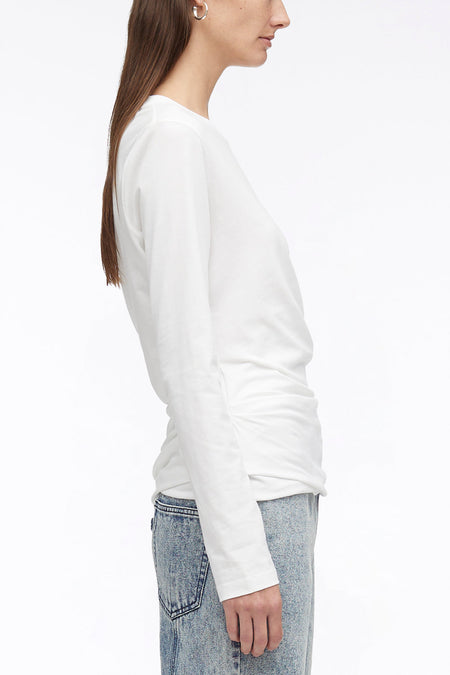 Short Sleeve Draped Cotton Jersey T-Shirt