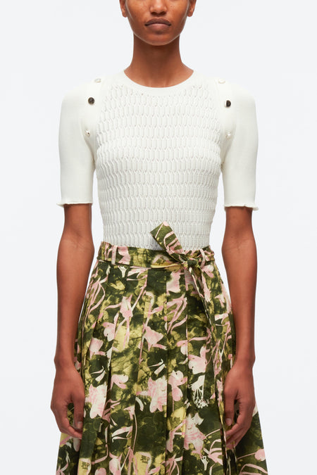 Floating Iris Poplin Top