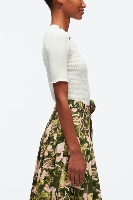 Floating Iris Poplin Top