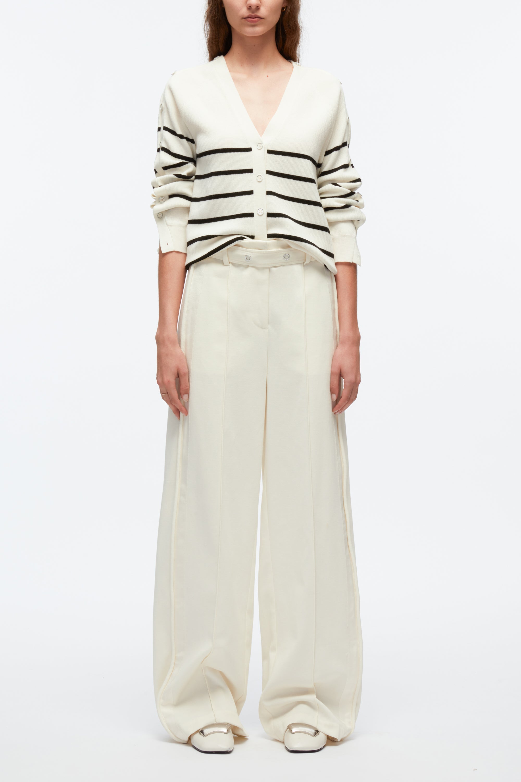 Sailor Stripe Button Sleeve Cardigan 3.1 Phillip Lim