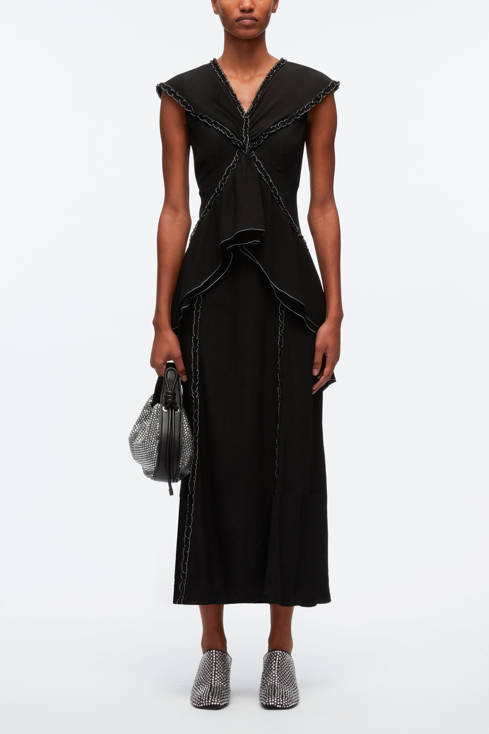 Ruffle Dress With Contrast Topstitch – 3.1 Phillip Lim