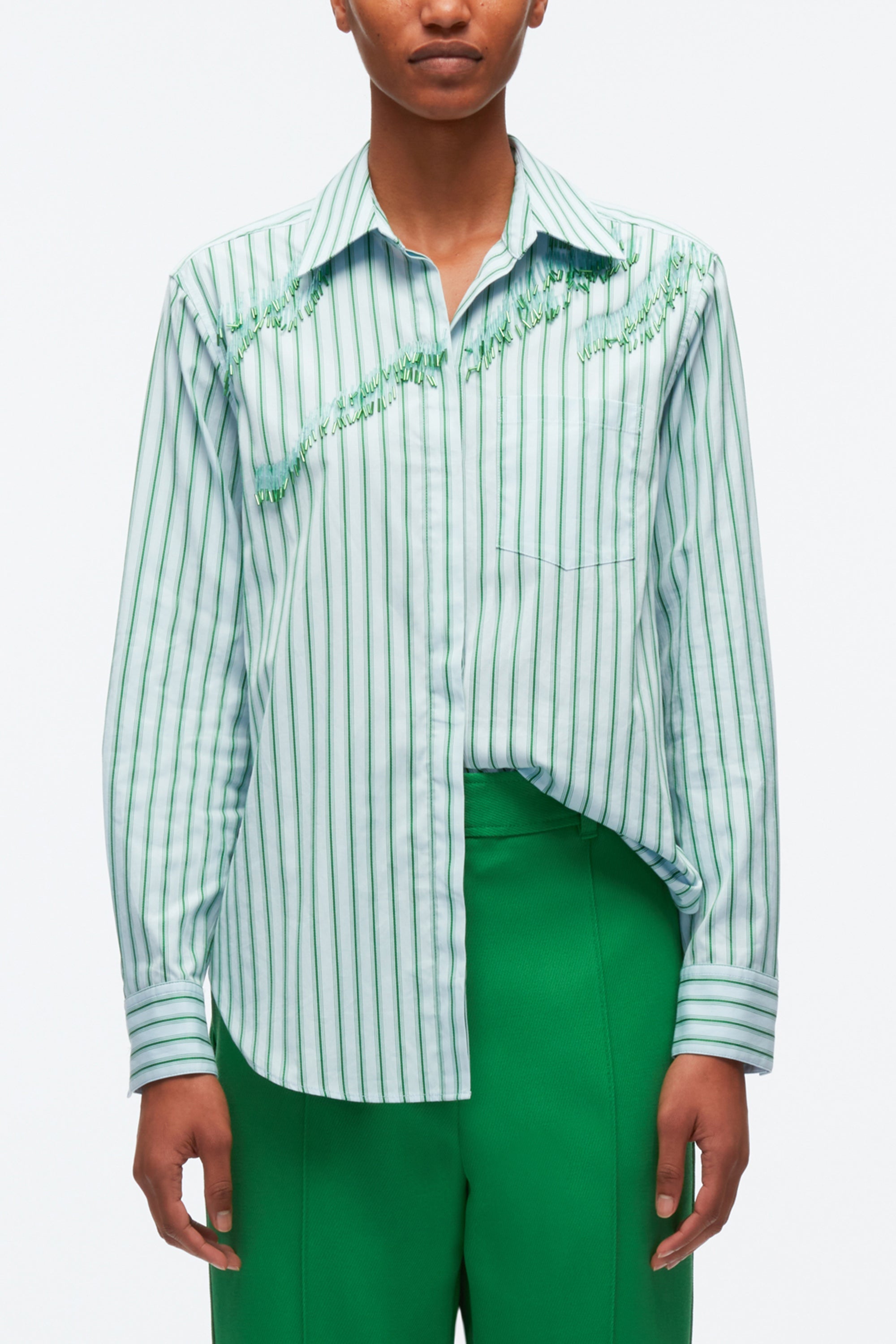 Striped Shirt With Abstract Zebra Embroidery – 3.1 Phillip Lim