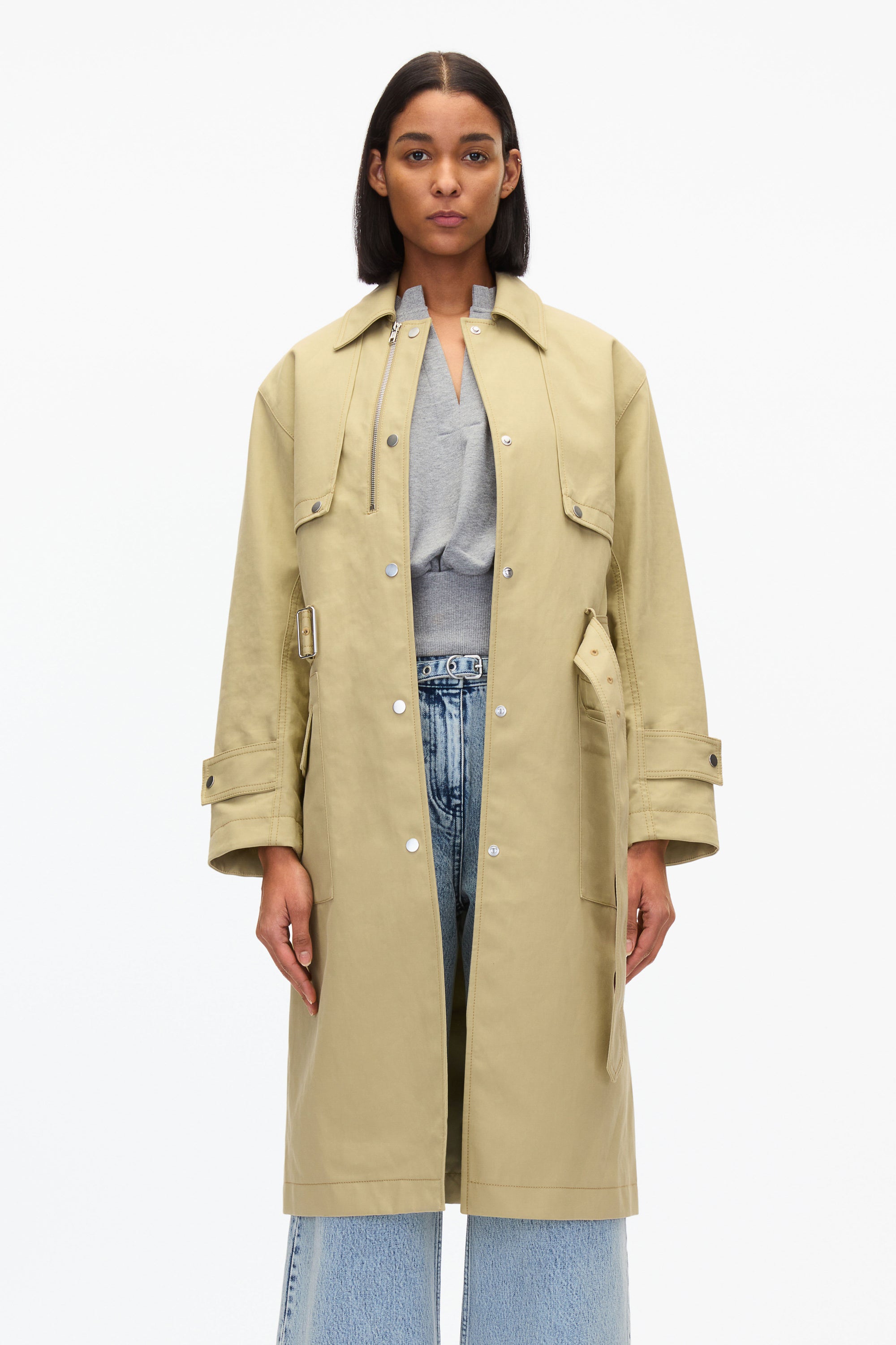 Convertible Mac Trench Coat Khaki Xs