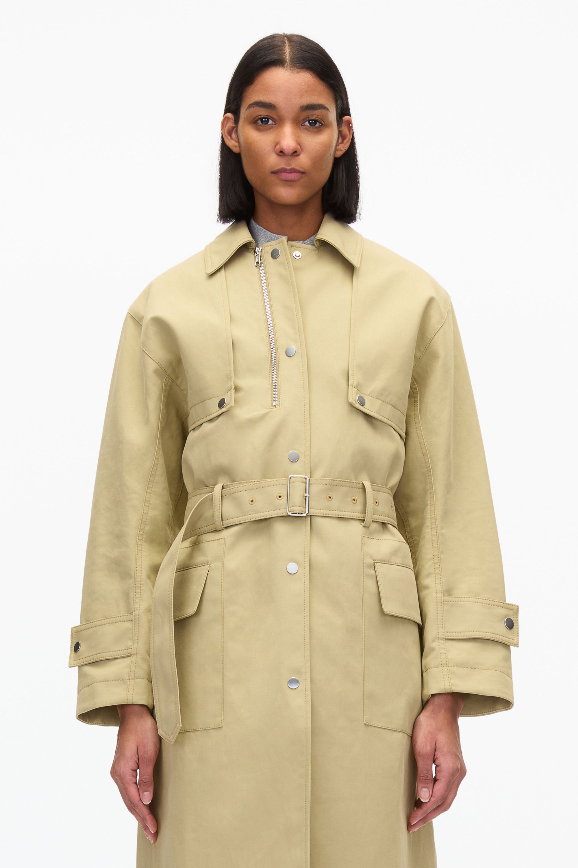 3.1 popular Phillip Lim Coated Linen Trench Jacket