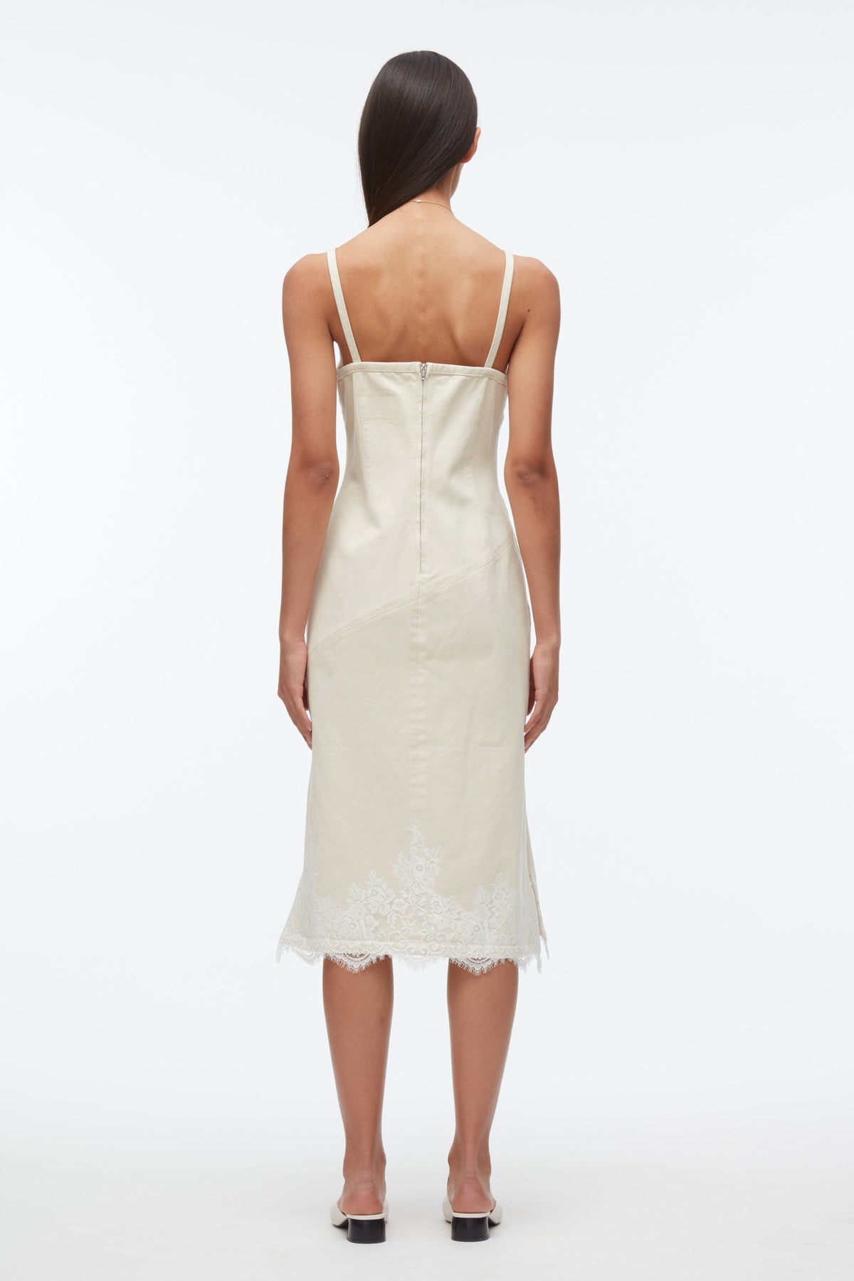 Robe De Créateur 3.1 Phillip Lim - Taille 4, Crème, Sans Manches, Décor Cristal Et Découpe Laser - Occasion