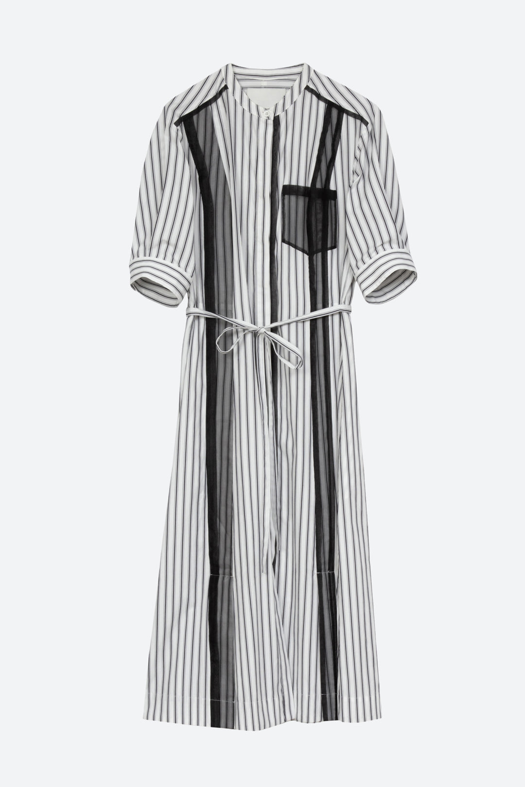 zara blue and white striped shirt dress STRIPED MIDI SHIRT DRESS - White / Turquoise