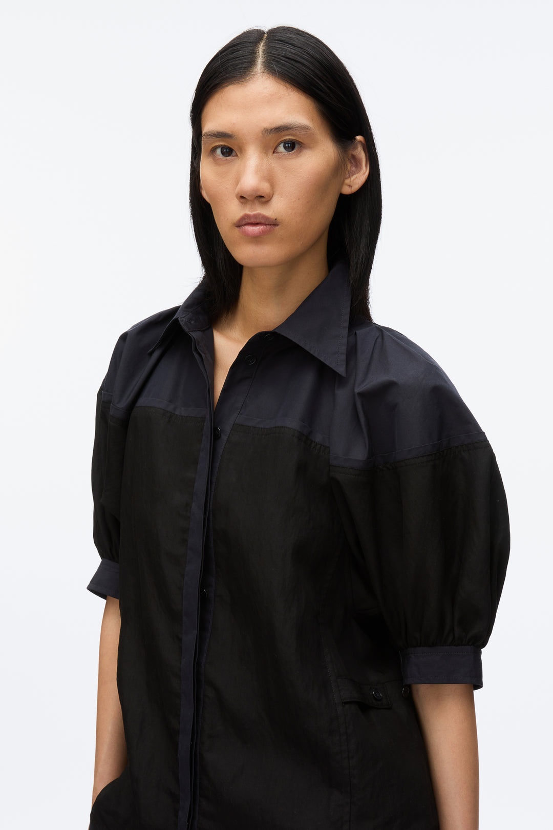 Lantern Sleeve Combo Shirt