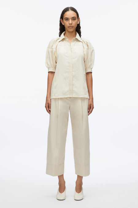 Lantern Sleeve Combo Shirt