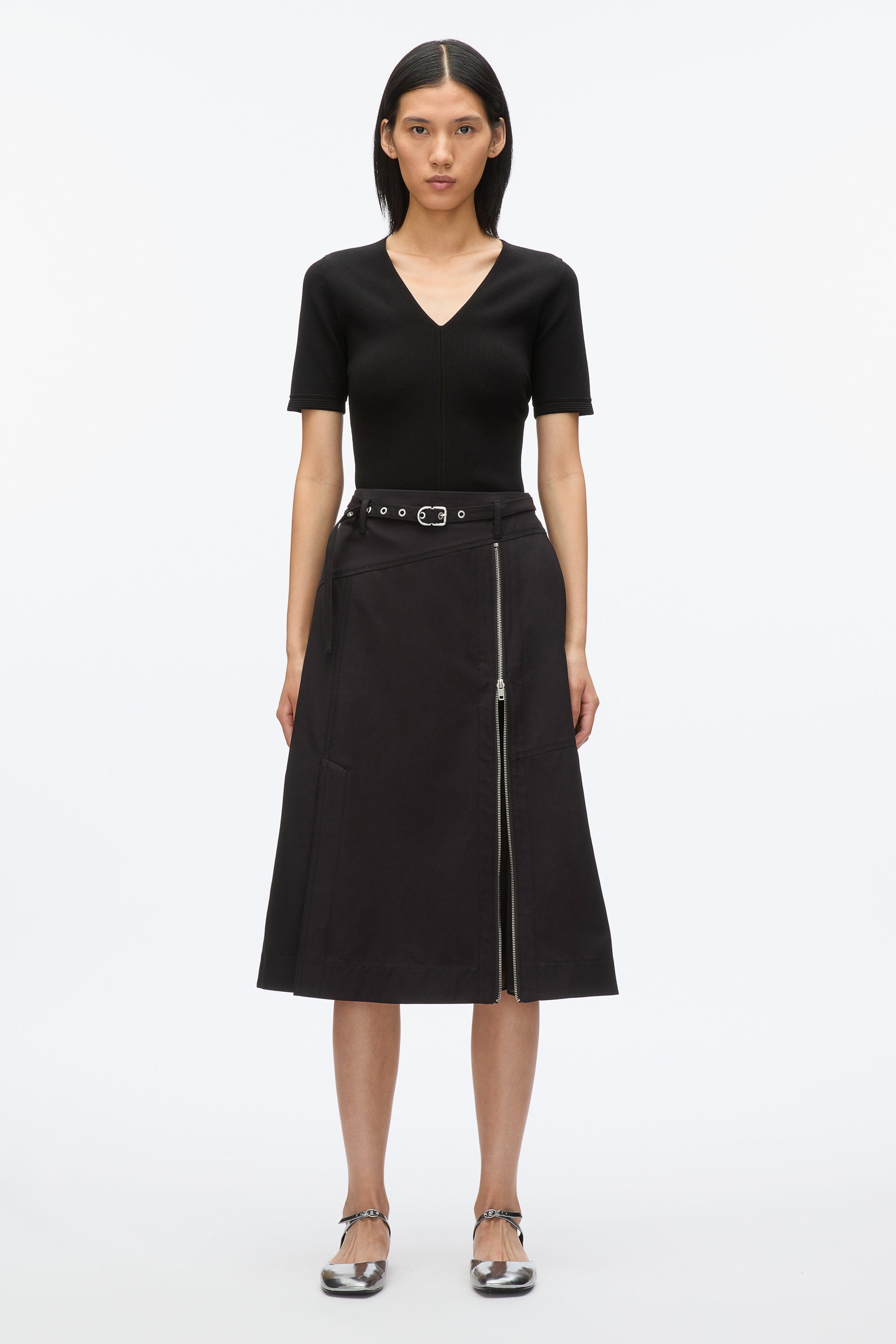 3.1 Phillip Lim Women s Belted Utility Skirt Black Size 4