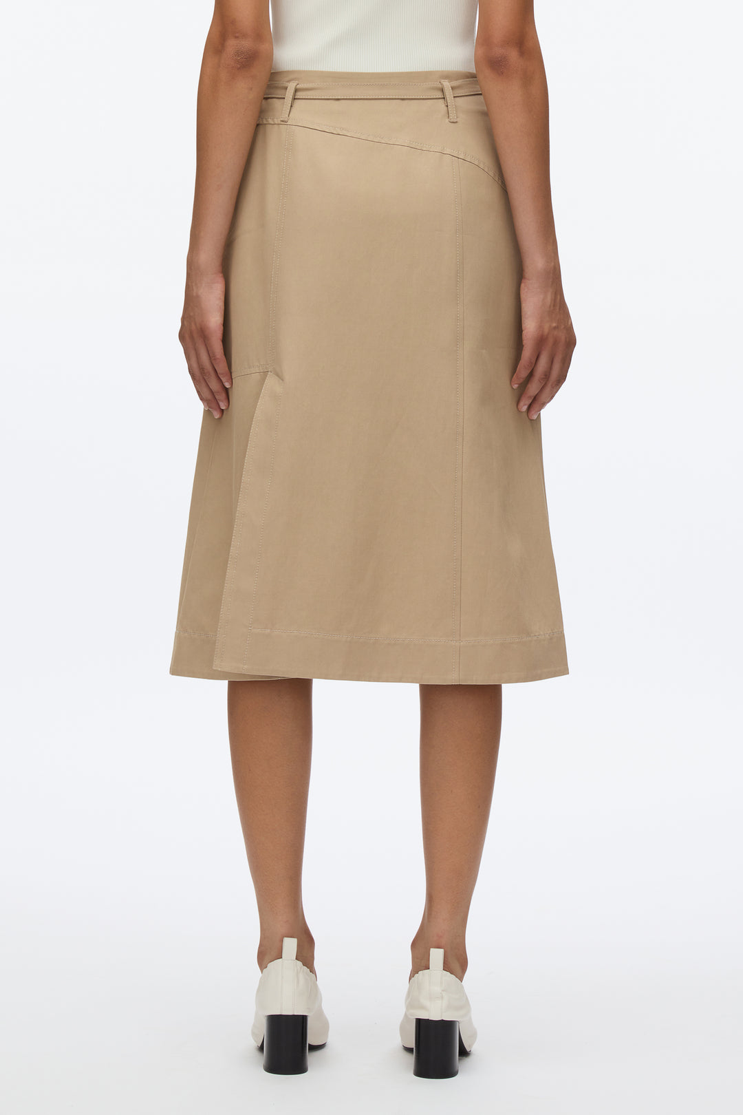 Utility Skirt with Zip Chiffon Godet