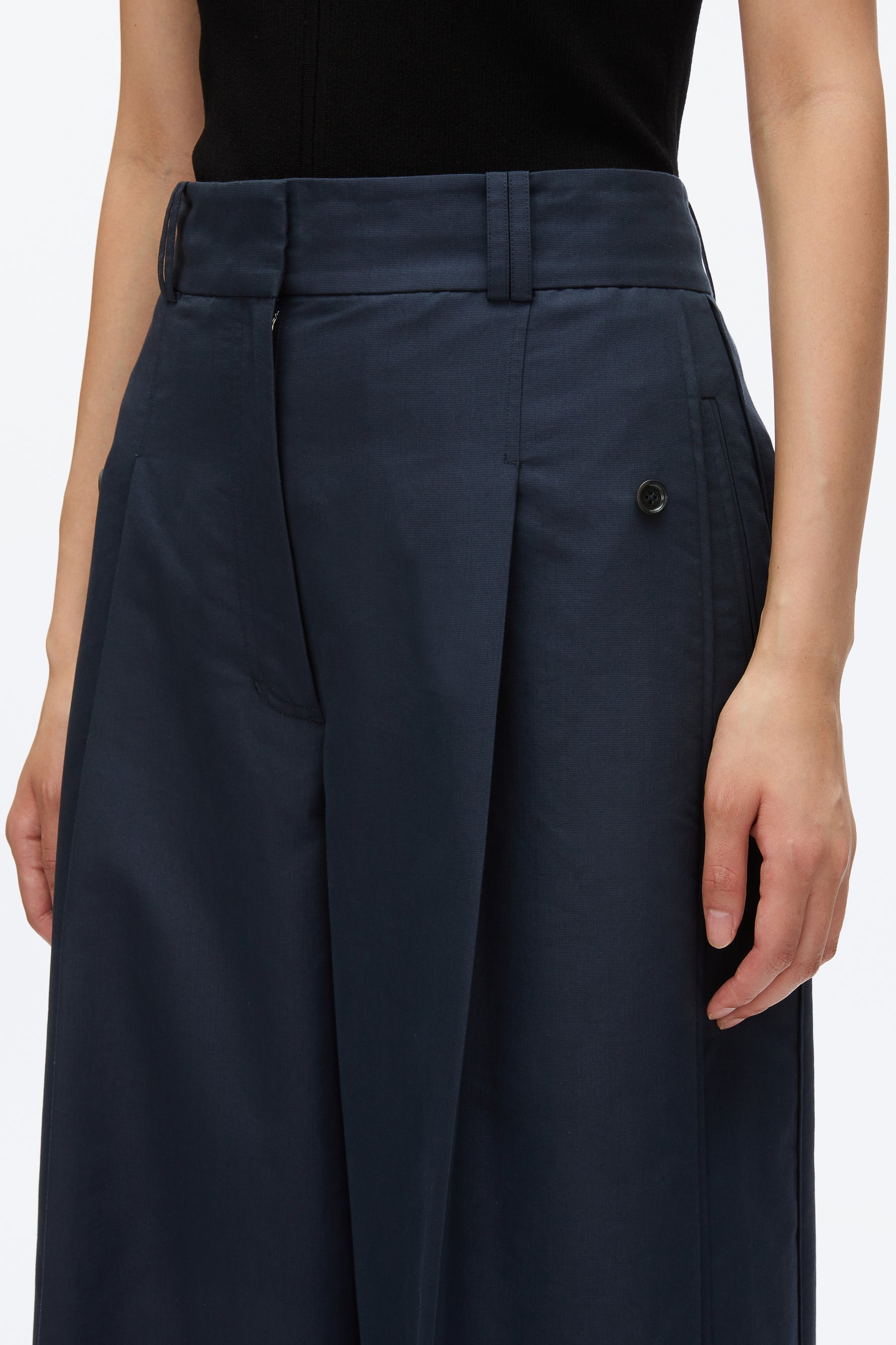 Petite Pleated Wide Leg Trouser