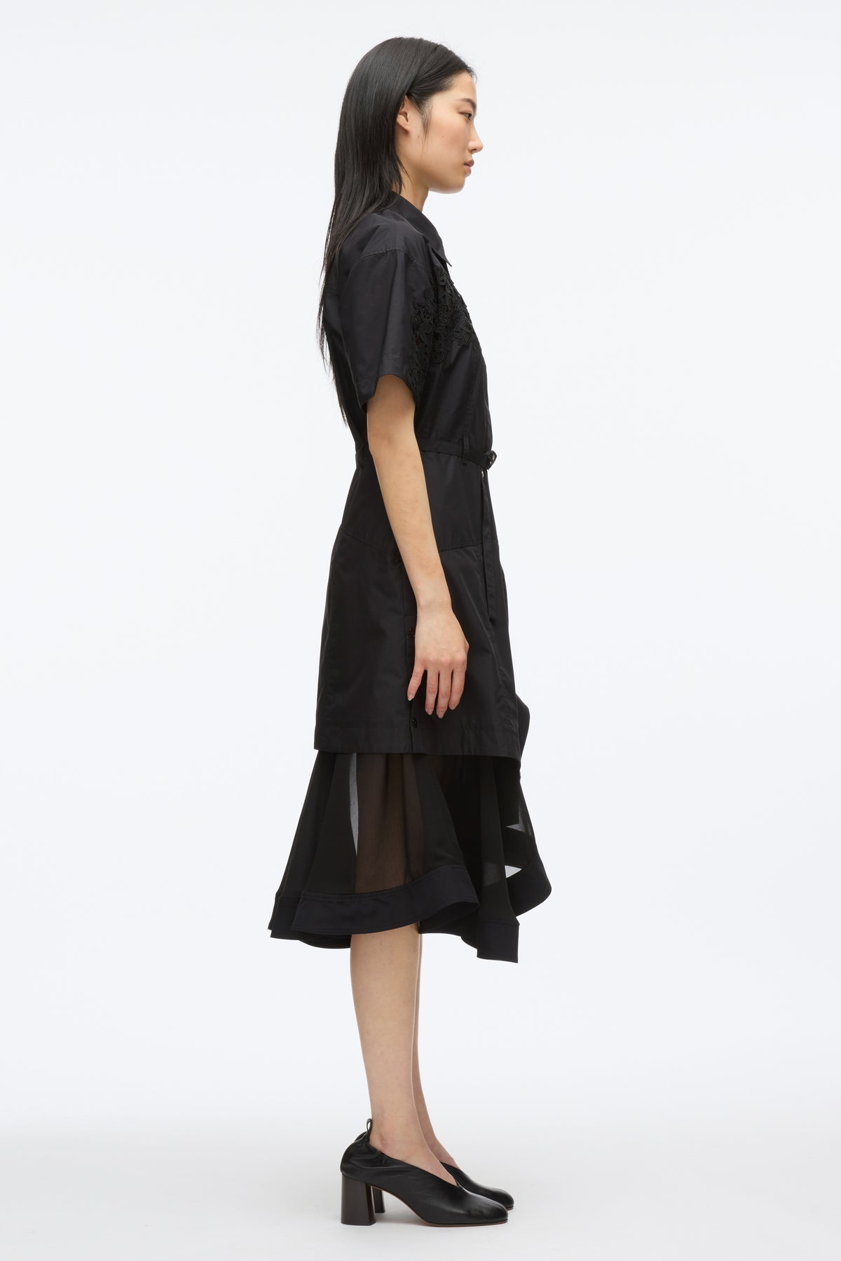 Cascade Hem Shirt Dress with Lace 3.1 Phillip Lim Cascade Hem Shirt Dress with Lace 3.1 Phillip Lim