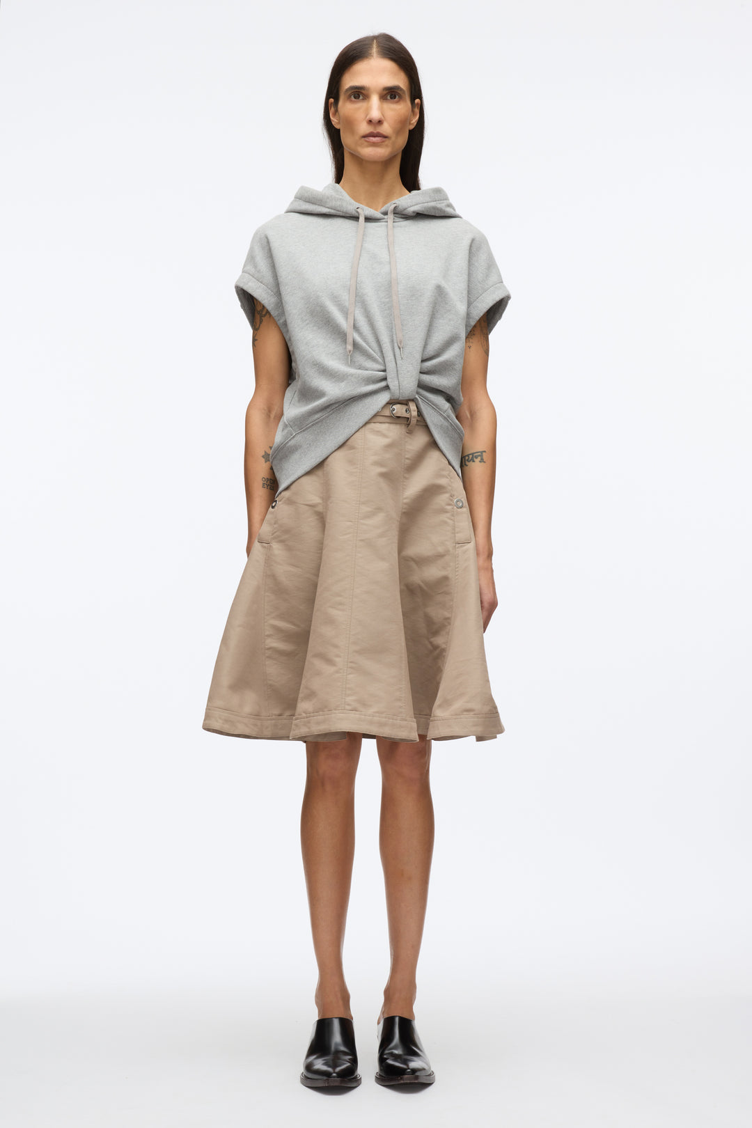 Hoodie Dress with Flounce Skirt