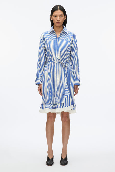 Cascade Petal Sleeve Shirt Dress