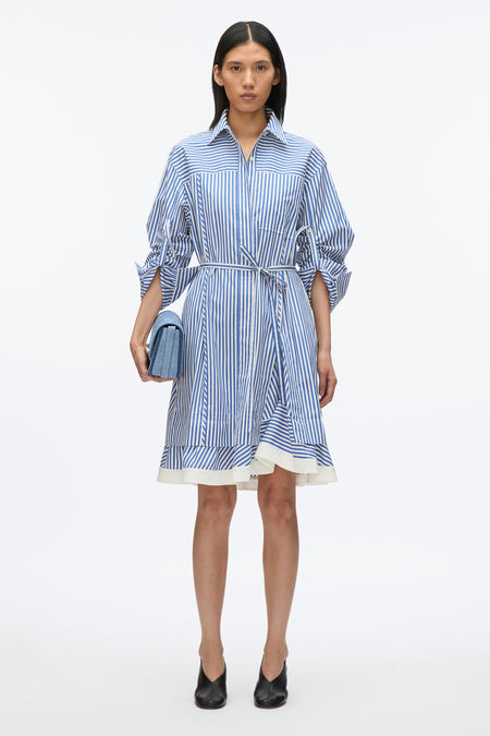 Cascade Petal Sleeve Shirt Dress