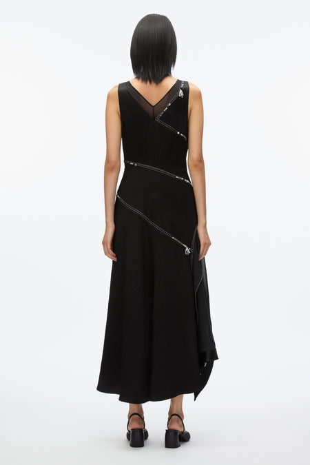 Cascade Hem Shirt Dress with Lace