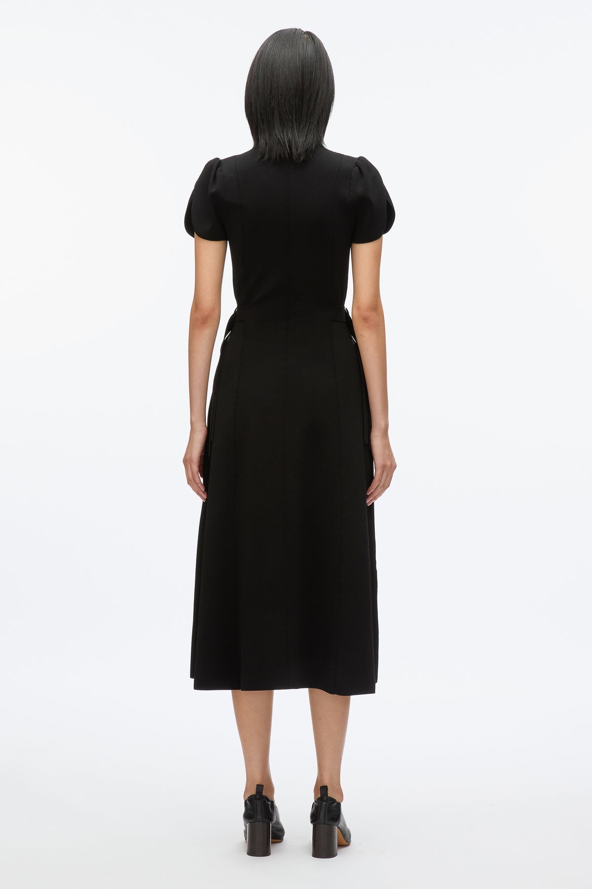 Compact Rib Tulip Dress - Ivory