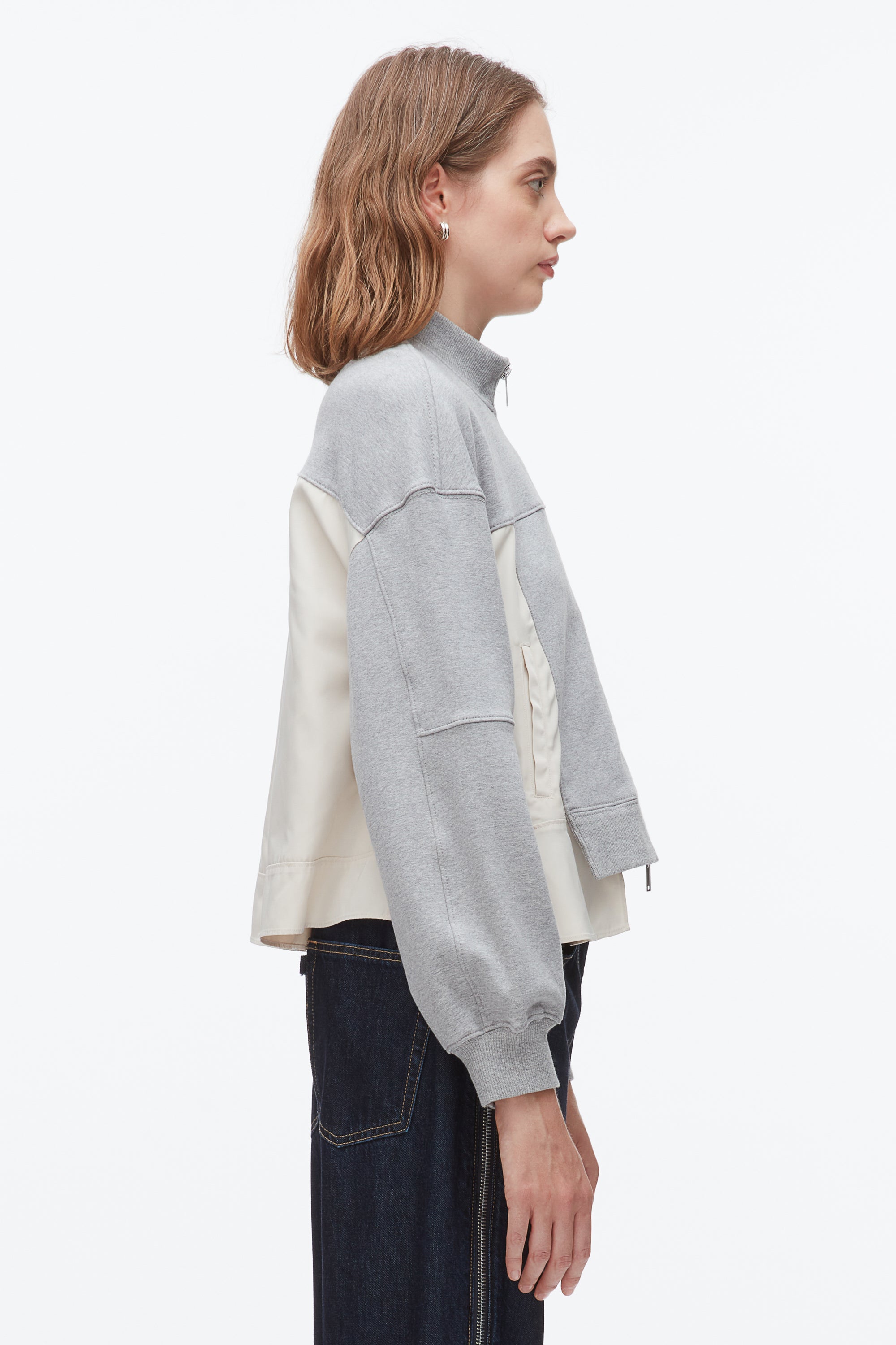 3.1 Phillip Lim 刺繍　プルオーバーブラウス Terry Hybrid Zip Up – 3.1 Phillip Lim