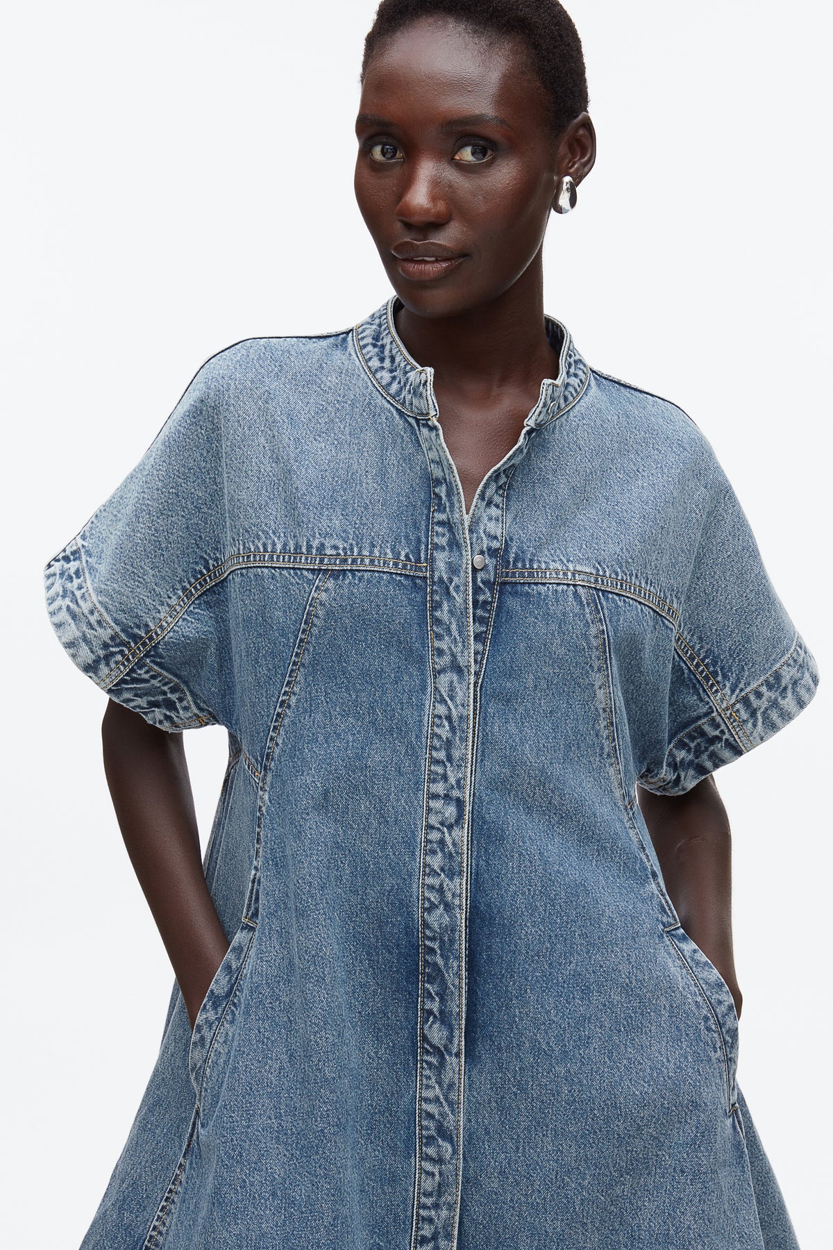 Trapeze Light Denim Dress - WASHED MEDIUM BLUE - 3.1 Phillip Lim Trapeze Light Denim Dress - WASHED MEDIUM BLUE - 3.1 Phillip Lim