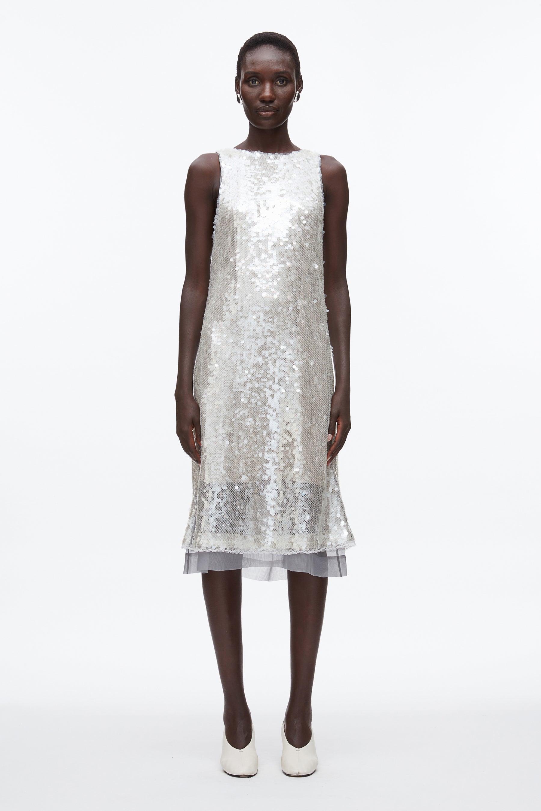 Sequin Tank Dress with Bow - Fog - 3.1 Phillip Lim