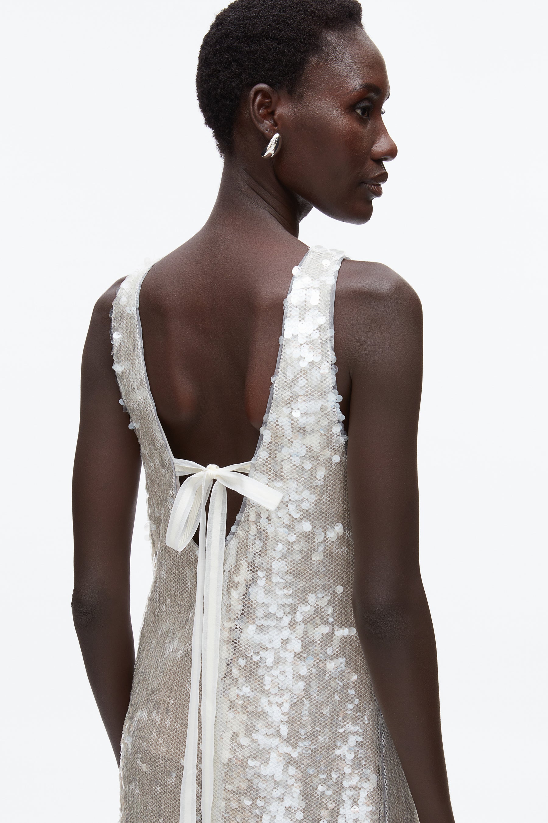 Sequin Tank Dress with Bow - Fog - 3.1 Phillip Lim