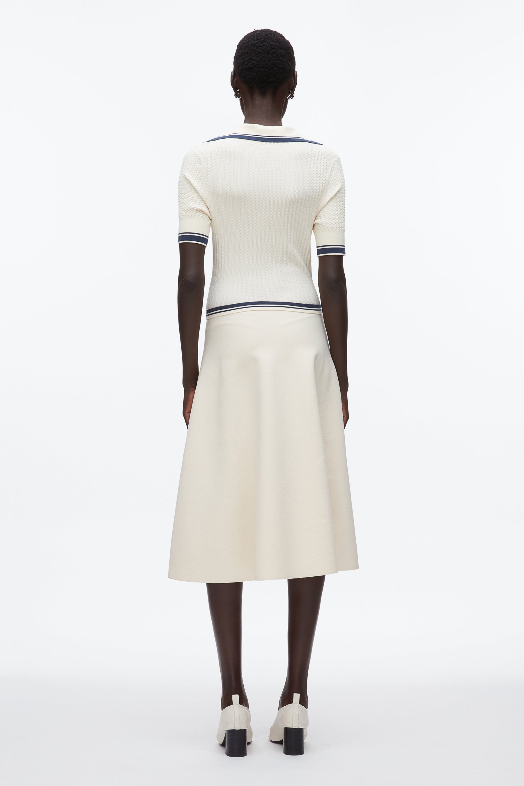 Textured Rib Polo Midi Dress