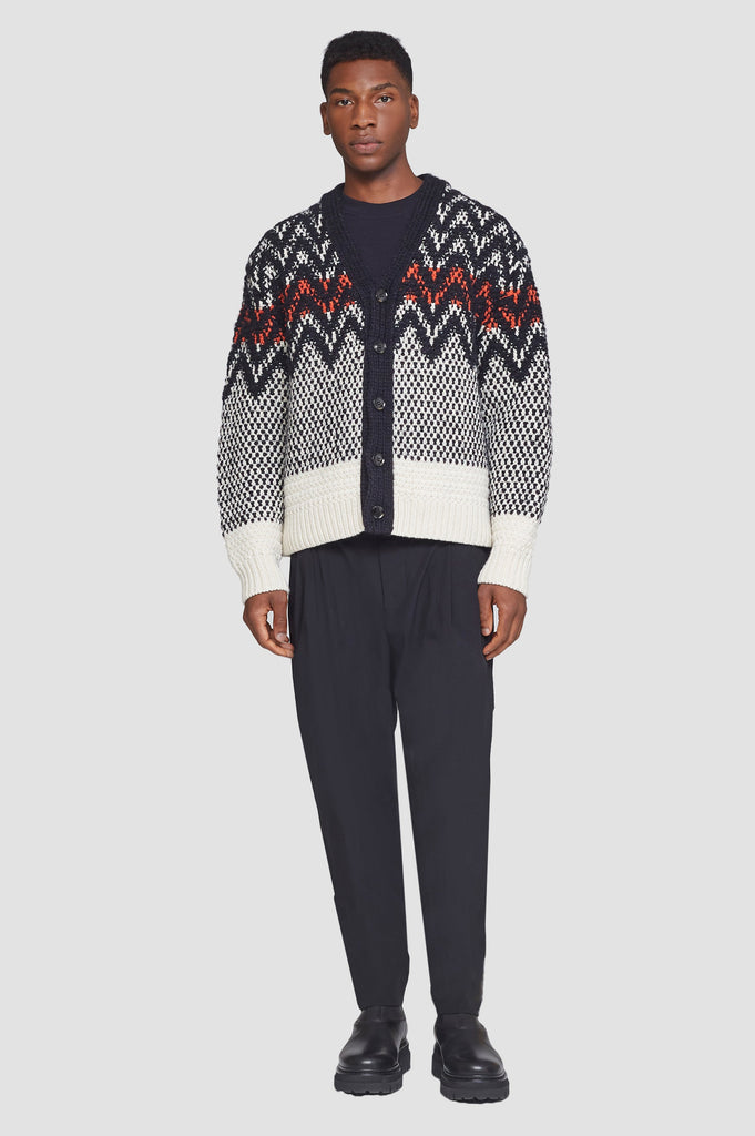 Chevron Jacquard Cardigan