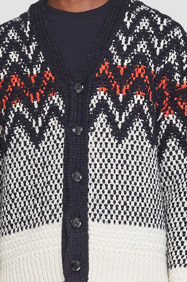 Chevron Jacquard Cardigan