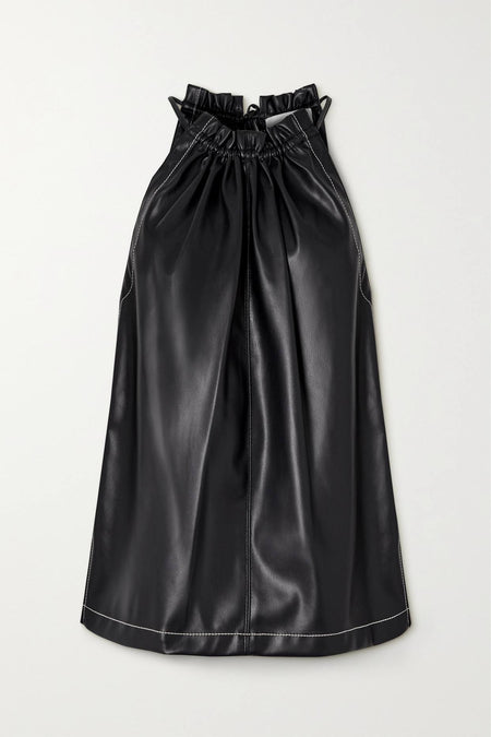 Vegan Leather Cross Front Halter