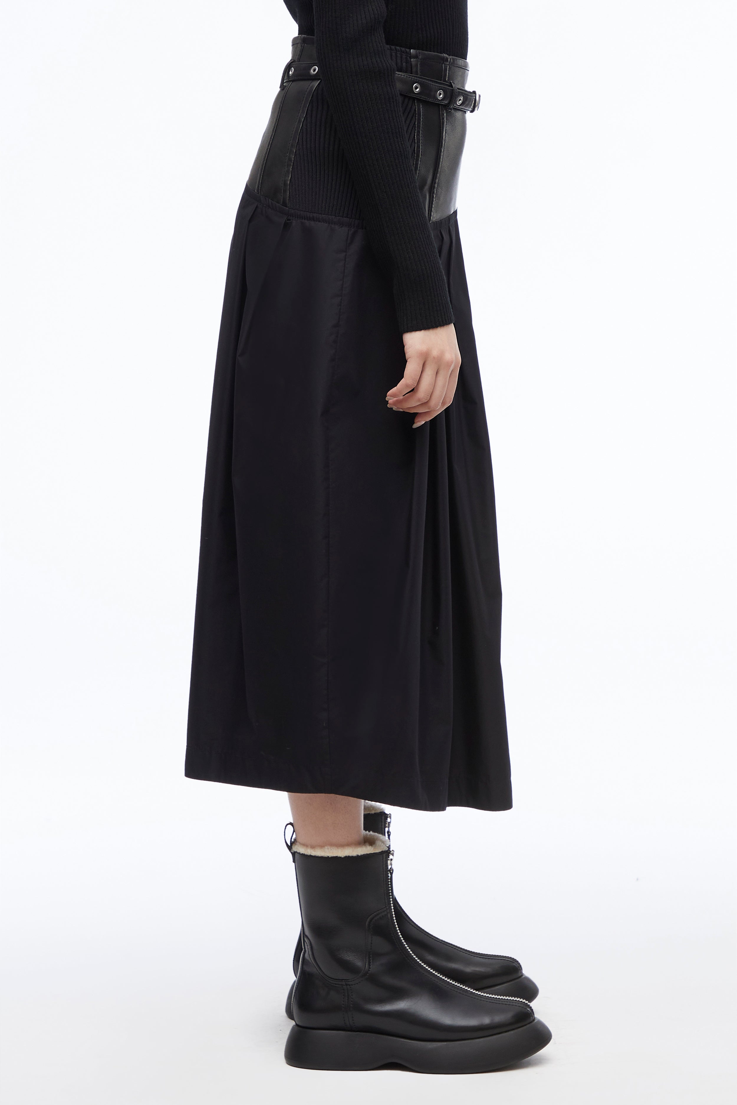 3.1 Phillip Lim レザースカート 羊4 L キルティングポケット