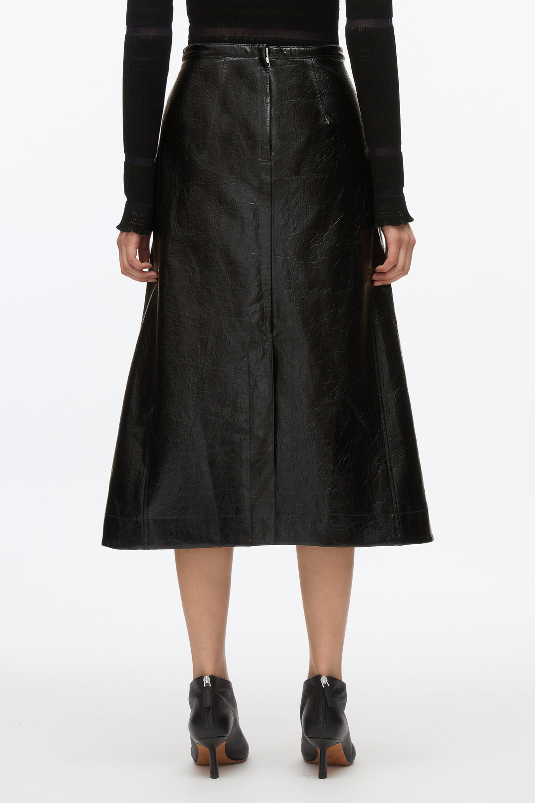 Faux Leather Moto Wrap Skirt