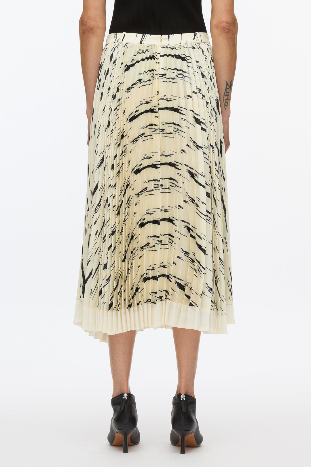Abstract Wood Grain Pleated Skirt