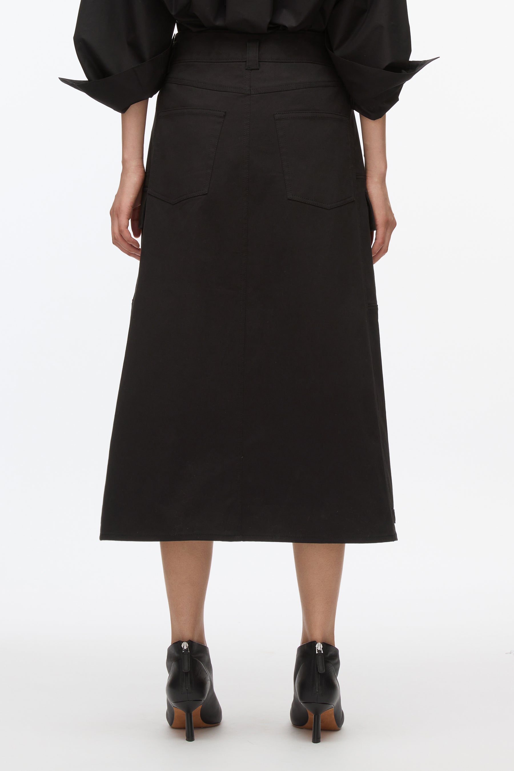 Black Utility Cargo Skirt