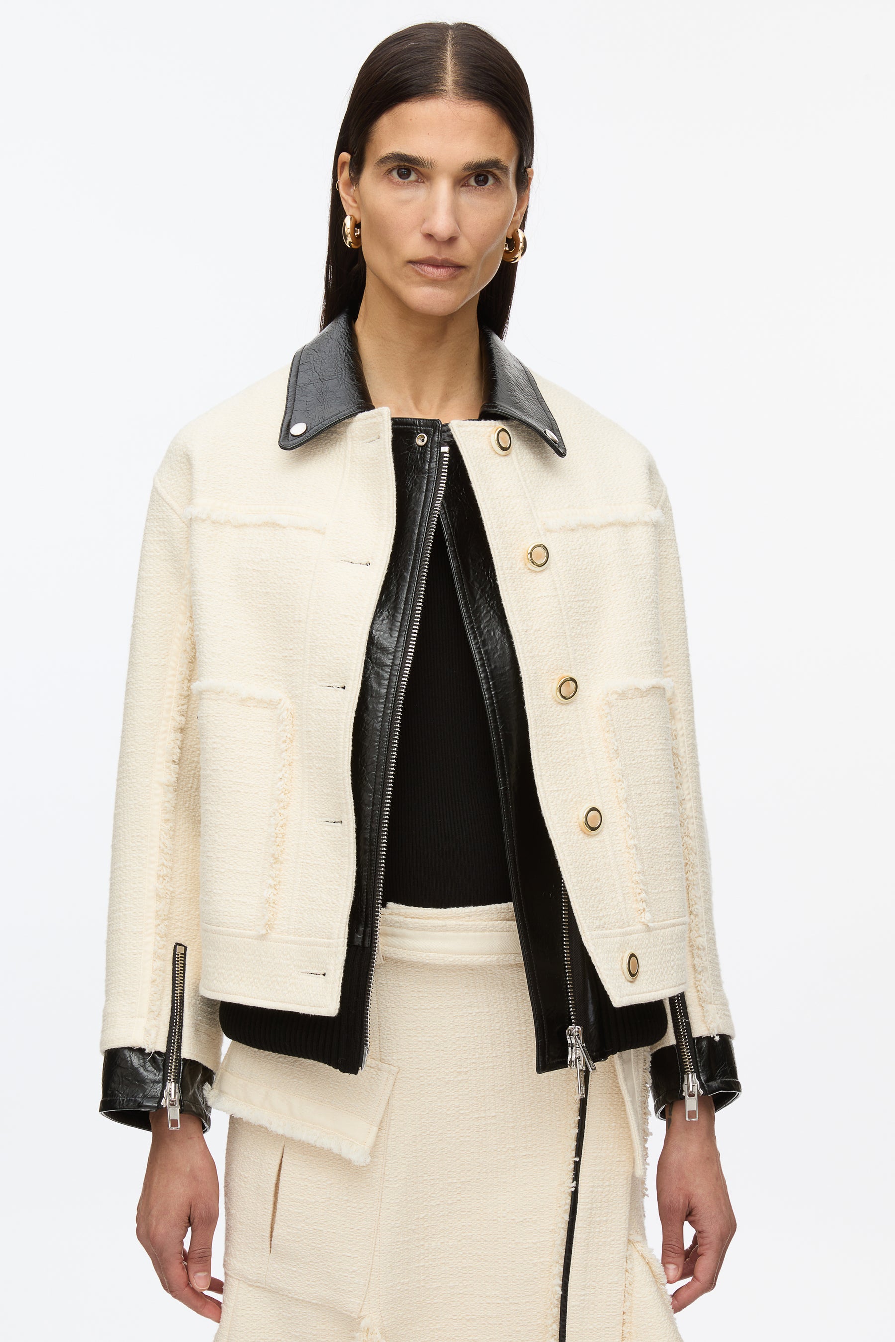 Hybrid Tweed Moto Jacket